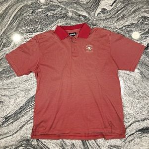 Vintage US Open 2006 Winged Foot Ashworth Golf Polo Shirt Red Striped Mens Large